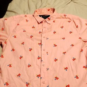 Pink Playstation button up shirt